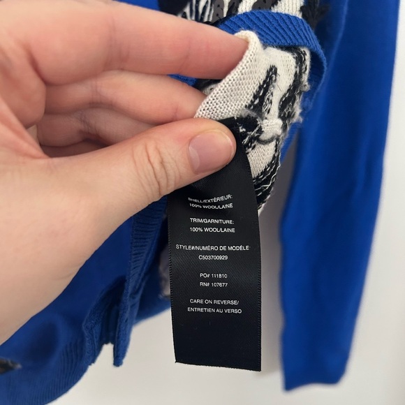 alice and olivia zebra sweater xsmall blue - Picture 5 of 8